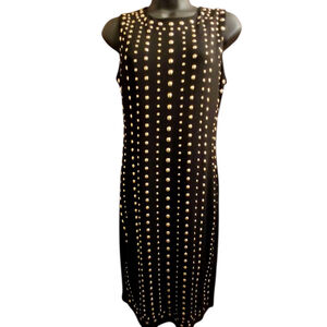Carmen Marc Valvo Women's Black and Gold Studded Sleeveless Dress - Size S - JC4
